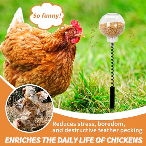 Chicken Peck Toy，Interactive Slow Feed Release Toy for Foraging，Chicken Swing Feeder Coop Accessories Reduce Boredom and Feather Pecking for Hens, Geese, Ducks, Turkeys