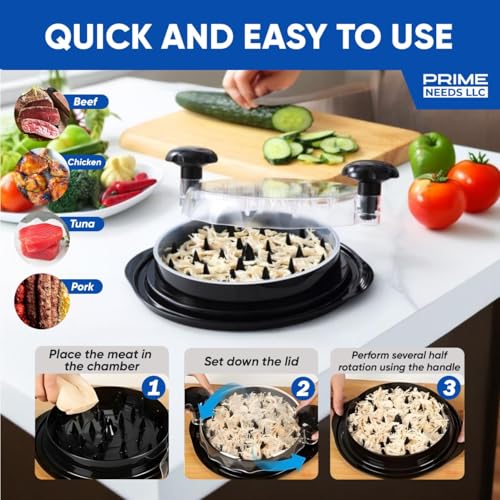 Chicken Shredder, Chicken Shredder Tool Twist, Meat Shredder, Chicken Breast Shredder, Large Heavy Duty Meat Shredder Tool with Tray & Brush, BPA-Free, Dishwasher Safe, Strong Non-Slip Base - color: Black