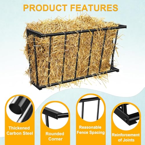20'' Metal Wall Mount Hay Feeder, 15 Gallon Livestock Feeder for Goats Horses Cattle, Indoor/Outdoor Hay Rack Blanket Holder - size: 20 Inch