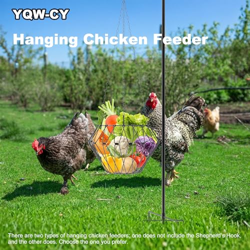 Hanging Chicken Feeder, Foldable Chicken Vegetable Fruits Feeder, Poultry Feeding Holder Basket with Hanging Chain, Veggie Treat Ball for Chicken Coop Accessories (2 Pack) - style: 2 Pack