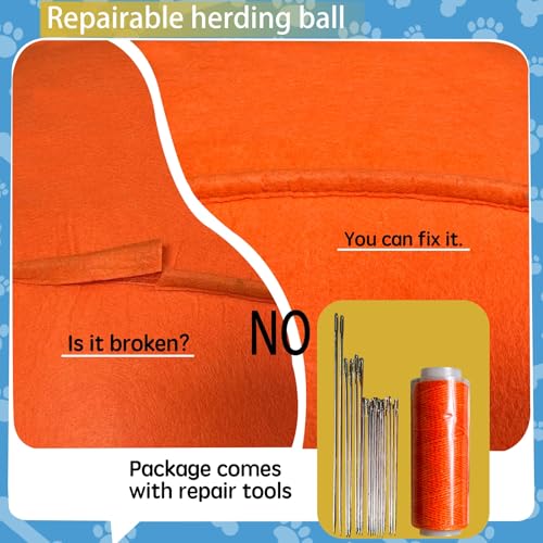 Herding Ball for Dogs, 25" Horse Ball with Cover, Dog Herding Balls Large with Hand Pump, Dog Horse Toys for Play Hurding/Hearding (Orange)