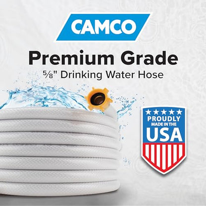 Camco TastePURE 50-Ft RV Drinking Water Hose - Contains No Lead, No BPA & Phthalate - Features Diamond-Hatch Reinforced PVC Design - 5/8” Inside Diameter, Made in the USA (22793) (Pack of 3) - size: 50-Foot (Pack of 3), style: 5/8-Inch ID