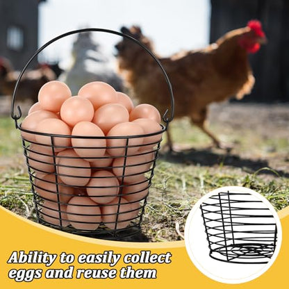 Tandefio 8 Pcs 8" Egg Basket for Storage Collecting Carrying and Transporting Chicken and Duck Eggs, Farm Grade Wire Storage Basket
