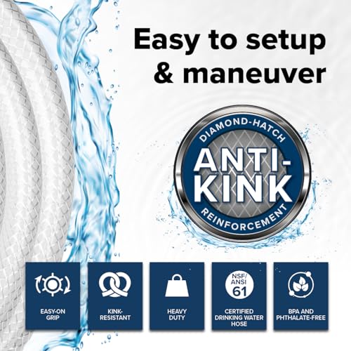 Camco TastePURE 25-Ft - RV Drinking Water Hose - Contains No Lead, No BPA & No Phthalate - Features Reinforced Design & Crafted of PVC - 1/2” Inside Diameter, Made in the USA (22735) - size: 25-Foot, style: 1/2-Inch ID