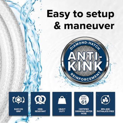 Camco TastePURE 25-Ft - RV Drinking Water Hose - Contains No Lead, No BPA & No Phthalate - Features Reinforced Design & Crafted of PVC - 1/2” Inside Diameter, Made in the USA (22735) - size: 25-Foot, style: 1/2-Inch ID