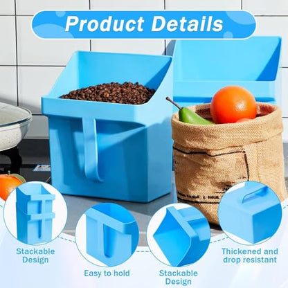 Large Feed Scoop, Enclosed Bucket Design, 21x24.5x10.5cm, Livestock Feed Side Handle Scoop, Animal Feeding Shovel, Sturdy Edges, for Bird Horse Goat Sheep Cattle Restaurant Kitchen