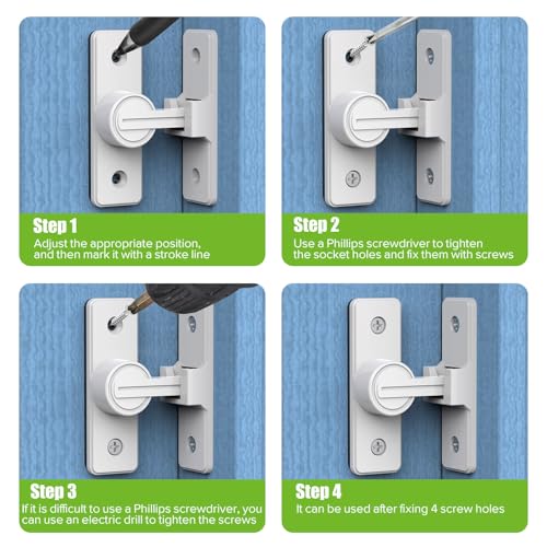 Barn Door Lock Hardware, Heavy Duty 90 Degree Flip Latch Privacy Lock, Zinc Alloy Sliding Barn Door Latch for Bathroom, Bedroom, Closet, Garage, Shed and Gate (White-1PC) - color: White-1PC