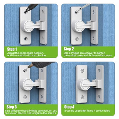 Barn Door Lock Hardware, Heavy Duty 90 Degree Flip Latch Privacy Lock, Zinc Alloy Sliding Barn Door Latch for Bathroom, Bedroom, Closet, Garage, Shed and Gate (White-1PC) - color: White-1PC