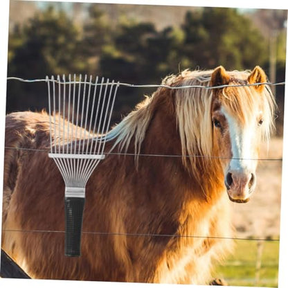 2Pcs Bull Hair Brush Ergonomic Livestock Grooming Rake for Shedding Comfortable Grip Multi Fabric Use for Cashmere and Care and Cattle