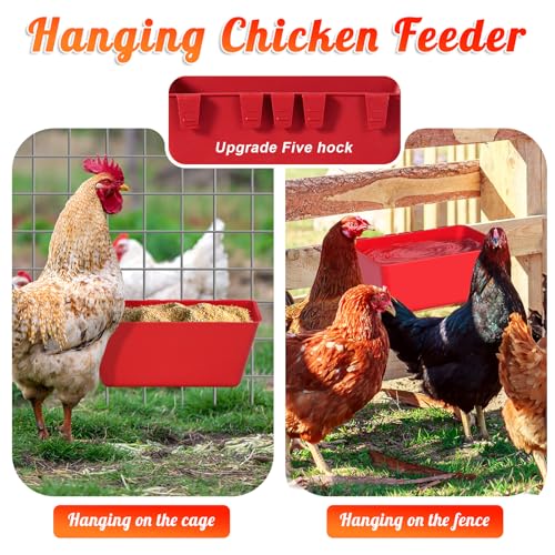 4 Pack Chicken Cage Cup 2.5 Quart Hanging Chicken Feeder | Chicken Waterer Trough,Hanging Fence Cage Feed Trough for Poultry Livestock,for Duck Goose Rabbit Duck Pigeon Bird Quail Pet