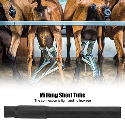 Gavigain Milking Machine Short Tube Set 4PCS Leak Resistant Food Grade Rubber Milk Hose Replacement for Cow Goat Dairy Farm Milker Accessories Black - color: Black