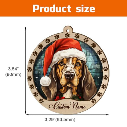 Personalized American Leopard Hound Ornament, American Leopard Hound Christmas Ornament, Custom Name American Leopard Hound Dog Suncatcher for Christmas Tree - color: American Leopard Hound
