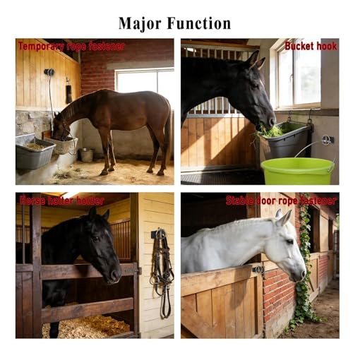Stall Bucket Hook - Feed Holder Hanger with Pin - Quick Release Bucket Hooks,for Stall Stable Barn Fence Kennel Tractor Horse Livestock