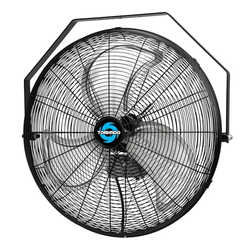 Tornado 20 Inch High Velocity Industrial Wall Fan, 4750 CFM, 3-Speed, 6-FT Power Cord, UL Safety Listed for Industrial, Commercial, and Residential Use, Black - size: 20 Inch New