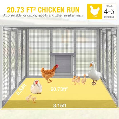 Aivituvin Chicken Coop Extension Run Outdoor 20.73 ft² Large Coop Enclosure Chicken Tunnels for 4-6 Chickens, Ducks and Small Animals