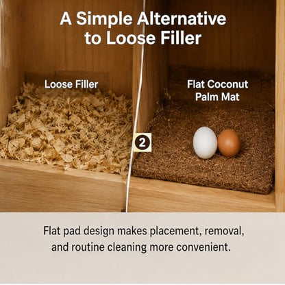 Coconut Palm Nest Box Pads for Chicken Nesting Boxes, Washable and Trimmable Nesting Liners for Chicken Coop, Bird Nest, and Reptile Habitat (8.3 x 8.3 inch) - color: 8.3 x 8.3 inch