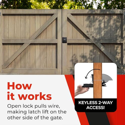 Gate Lock – Secure Keyless Fence Lock and Latch with 2-Way Access – Strong Durable System for Theft Prevention and Home Security, Easy Installation on Wood or Vinyl Gates/Fences (Regular – 1-Pack) - style: Regular
