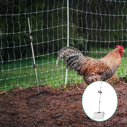 MAGICLULU Heavy Duty Stainless Steel Scooper with Long Handle 38cm for Backyard Farms and Chicken Coop Cleaning, Easy to Litter Scoop for Poultry Manure