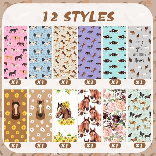 24 Pcs Horse Sticky Notes with Pens Themed Party Favors Gifts Cute Notepad Memo Notes Pads Black Ink Ballpoint Pen for Horse Lover Christmas Gifts Office School Students Teacher Supplies - style: Horse