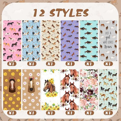 24 Pcs Horse Sticky Notes with Pens Themed Party Favors Gifts Cute Notepad Memo Notes Pads Black Ink Ballpoint Pen for Horse Lover Christmas Gifts Office School Students Teacher Supplies - style: Horse