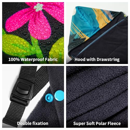 Waterproof Stadium Blanket, Fleece Camping Blanket Wearable Soft Warm Camp Blanket for Outdoor Camping, Picnic, Stadium, Sports, Beach, Car - color: Pool at Dusk