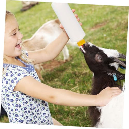2Sets Animal Milk Feeding Bottles Versatile Nursing for Newborn Lambs Piglets Livestock Easy to Clean Bottles with Replaceable Nipples for Farm Use