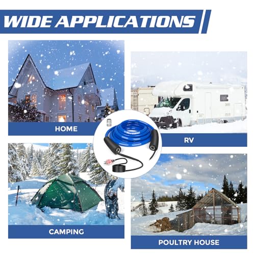 50FT Nwsuewi RV heated water Hose, lead and BPA-free,1/2 inner diameter, anti-freezing temperature drops to -45°F, a great RV accessory for campers, livestock, and agriculture (50FT) - size: 50FT