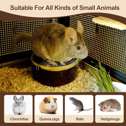 Ceramic Chinchilla Litter Box Corner Litter Box for Small Pets Round Potty Trainer Corner Litter with Stainless Steel Grids Chew-Resistant，Anti-Slip Pet Pan for Chinchillas, Small Animals