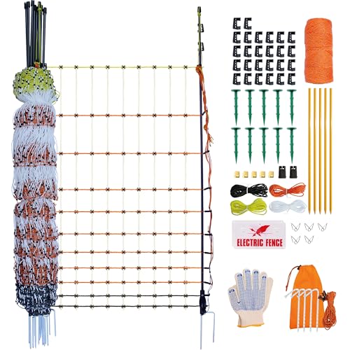 Poultry Electric Netting Fence - 41.3''H (can be Manually Raised to 53.1''H) x 98.5'L for Flying Chicken, Sheep, Goats in Farms, Ranches and Gardens, PK1 - style: (41.3 to 53.1)" x 98.5' - PK1