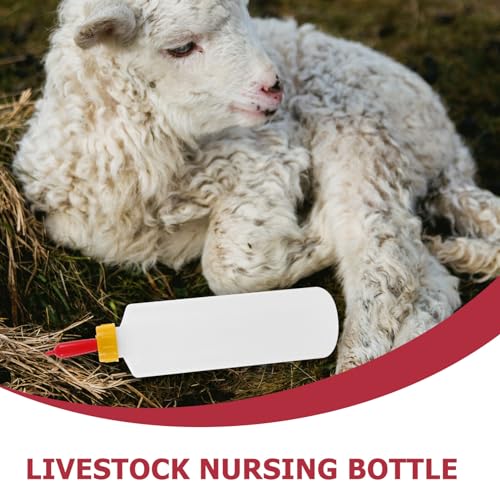 HEMOTON 5 Sets 400ml Lamb Feeding Bottle, Kid Livestock Drink Bottle, Baby Goat Calf Milk Water Bottle, Lamb Bottles for Farm Accessories Bottle