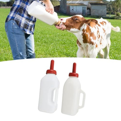 2L Calf Nursing Bottle, Milk Feeder Nursing Feeding Bottle Thicken Leakproof Silicone Calf Bottles with Handle Livestock Supplie for Farm Pasture(Horizontal Milk Pot)