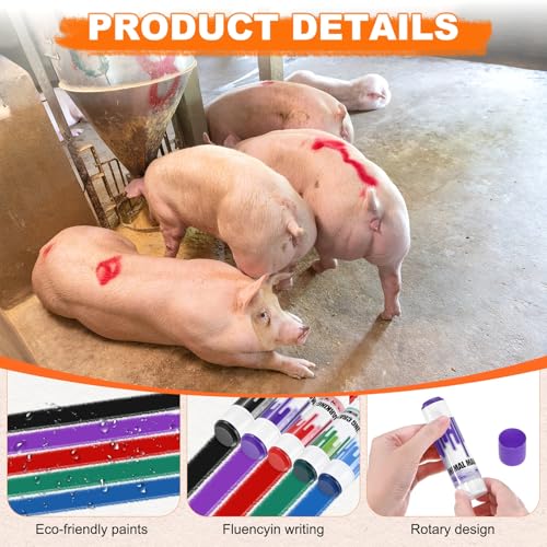 M METERXITY 5-Pack Livestock Marker, 11.6 Cm/4.6 Inches Medium Animal Crayons for Pig/Cattle/Cow/Sheep Supplies, Farming Livestock Marking Crayons [Purple] - color: Purple