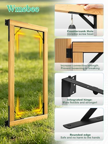 Anti Sag Gate Kit, Fence Gate Kit Gate Hardware,Heavy Duty No Sag Anti Twist Gate Frame Corner Brace Bracket with Self-Locking Gate Latch for Wooden Fence Gate (1 Door Set) - size: 1 Door Set