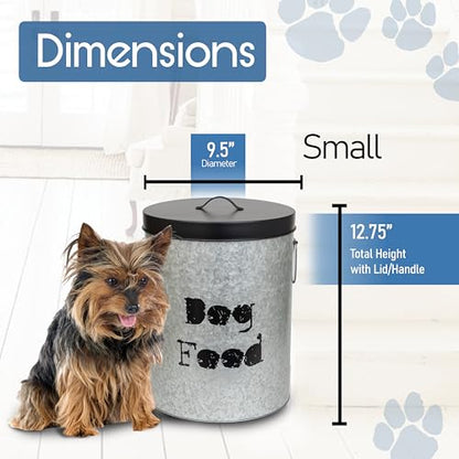 Large 60lb & Small 20lb Dog Pet Food Storage Canister with Scoop – Durable & Airtight for Freshnesss, Minimalist Design & Recyclable, Huge & Small Metal Container (Combo - Dog Bin - Large & Small) - size: Combo - Large Dog 60lb & Small Dog 20lb