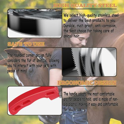 Curry Comb Kit, 6 Ring Curry Comb & Rubber Brush, Curry Comb Kit for Grooming Horses, Dogs, Goats, Cattle, Cow, Donkey Supplies - color: 6 Ring Curry Comb & Rubber Curry Comb