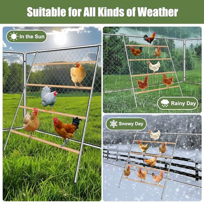 Chicken Coop Roosting,Chicken Roosting Bars for Chicken Coop,Backyard Chicken Raising Poultry Habitat Supplies, Wooden Easy Assembly for Backyard Poultry (55' L x 40' W)