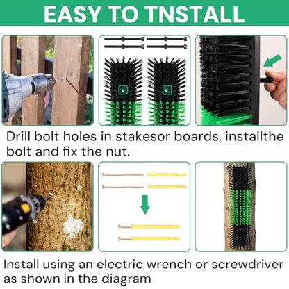 2pcs Livestock Scratching Brush with 8 Screws,Cattle and Horse Grooming Brush, Itch Relief for Horses, Goat, Cattle,Sheep,Cow and Pig,Animal Back Scratching