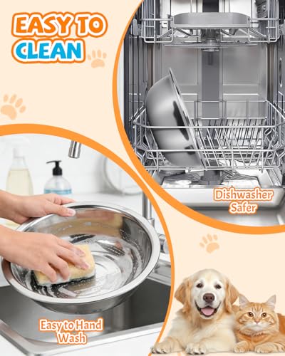 10 PCS Stainless Steel Dog Bowls - 86 Oz/10.75 Cup Large Dog Bowl Set, Metal Bowls for Food and Water, Large Pet Water Bowl or Food Bowl for Indoors or Outdoors, Dishwasher Safe