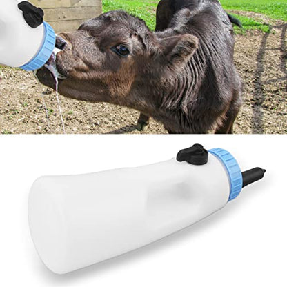 Vertical Calf Feeding Bottle, 2.5L Calf Milk Bottle PE Material, Sturdy Screw Cap with Handle, Control Valve for Calves Lambs, Strong Sealing, Vertical Calf Bottle