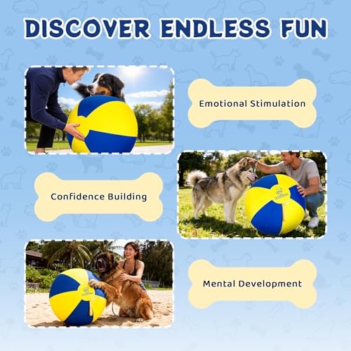 25'' Herding Ball for Dogs & Horses, Large Dog Training Ball with Handle, Big Collie Ball for Australian Shepherd, Blue Heelers, Medium to Large Breeds, Horse Ball for Outdoor Play