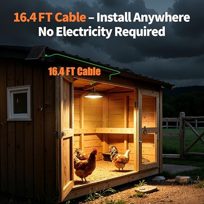 intelamp Solar Pendant Lights Indoor Outdoor, 4000mAh Gazebo Shed Chandeliers with Remote All Day/Night Mode 16.4Ft Hanging Warm White Lighting for Outside Barns Chicken Coop - size: Chandelier (1-Pack)