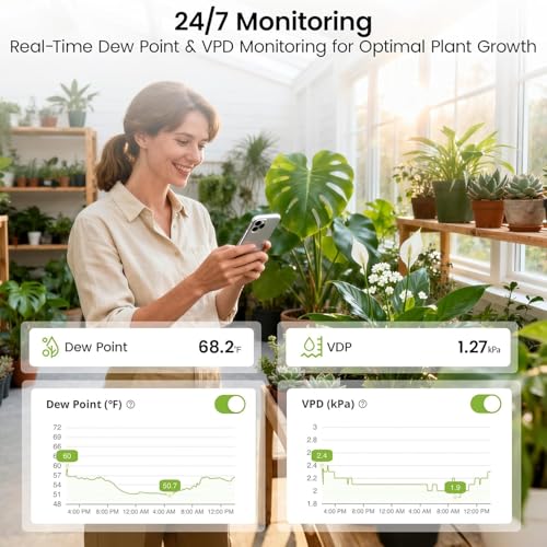 MOCREO WiFi Room Thermometer Hygrometer, Remote Email App Alert, 2 Years Data Export, 2 Years Battery, No Subscription, 3 Smart Temperature Sensors for RV, Greenhouse, Vacation Home, HVAC - style: 3 sensors + H3 hub