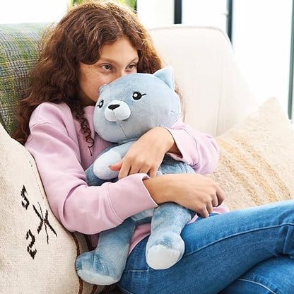 HUGIMALS Frankie the Cat 20 Inch 4.5 lb Heavy Cute Sensory Weighted Comfort Plush | Large Unscented Washable Self Care Calming Stuffed Animal for Kids, Teens and Adults - color: Frankie the Cat