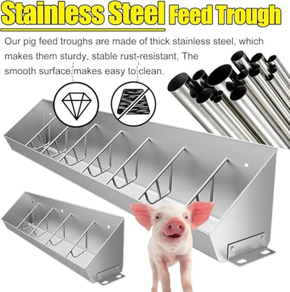 Heavy Duty Pig Feeder Trough/Livestock Feeding & Watering Troughs, Interior Outside Pot Belly Pig Water Trough 4' 5 6 Feet Long, for Pasture Sheds Pen Weatherproof(1.8m/5.9ft 6bit) - size: 1.8m/5.9ft 6bit