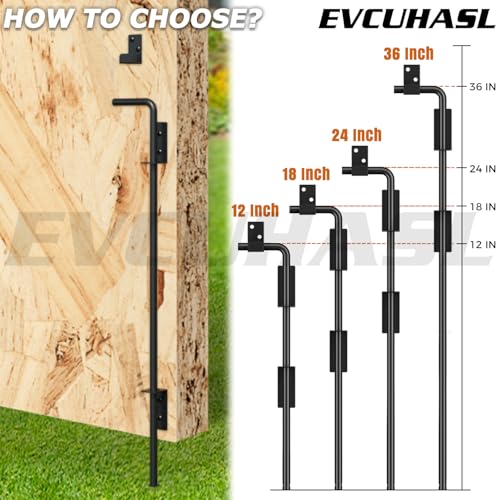 24" Cane Bolt Gate Drop Rod Heavy Duty Stopper Hardware, Gate Ground Latch for Wood Metal Vinyl Gates Doors, Gate Drop Pin for Holding Gate to The Ground, Black Finish-1 Pack - size: 24 Inch