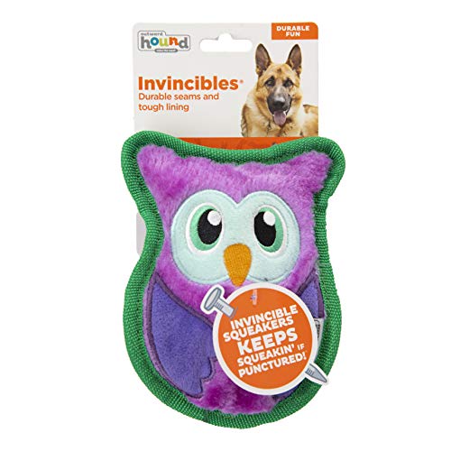 Outward Hound Durablez Minis – Squeaky Plush Dog Toy, No Stuffing for Less Mess, Interactive & Tough, Jumbo Squeaker, Puppies & Small Dogs, Owl, 5.8", (Pack of 2) - color: Owl, size: X-Small (Pack of 2)