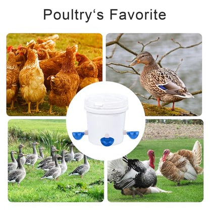 Chicken Waterer Cups, 8 Packs Blue Large Chicken Watering Cups, Automatic Chicken Water Cups, Tee Fittings Poultry Feeder Cups Suitable for Chicken, Duck, Goose, Turkey with Mounting Hole Opener - color: blue