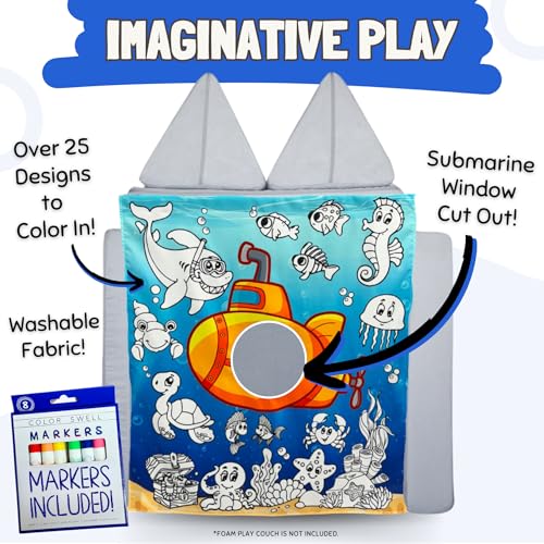 Couch Swag Play Panel for Childrens Foam Sofa Kids Couch (Underwater) - style: Underwater - Coloring Panel