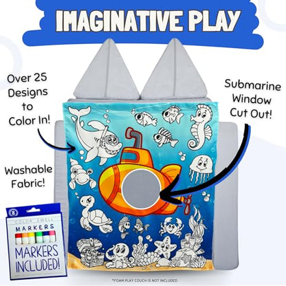 Couch Swag Play Panel for Childrens Foam Sofa Kids Couch (Underwater) - style: Underwater - Coloring Panel