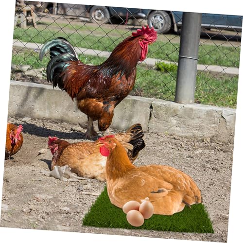 BESPORTBLE 3Pcs Chicken Nesting Pads Reusable Fake Grass Mats for Coop Pads for Hens Washable Nest Box Liners for Comfortable Egg Laying